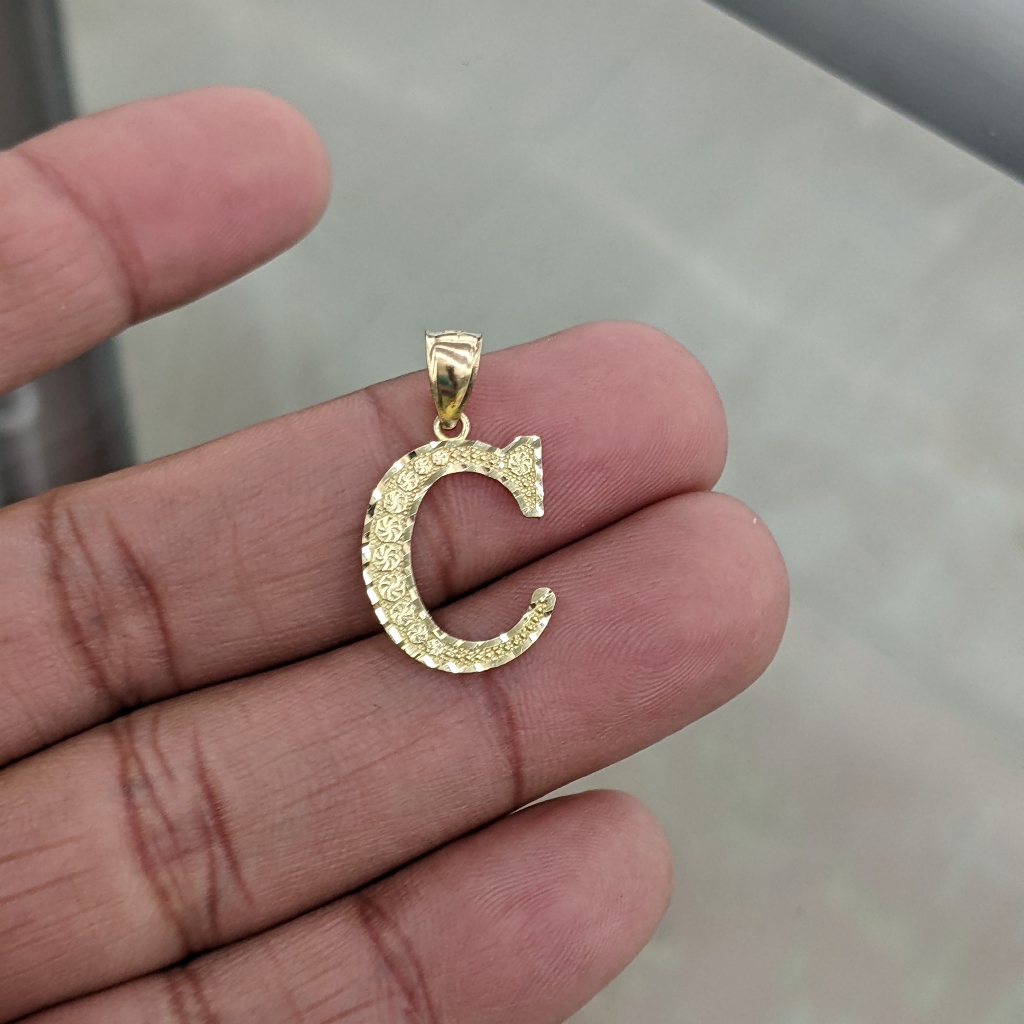 10kt Real Gold Initial C Pendant